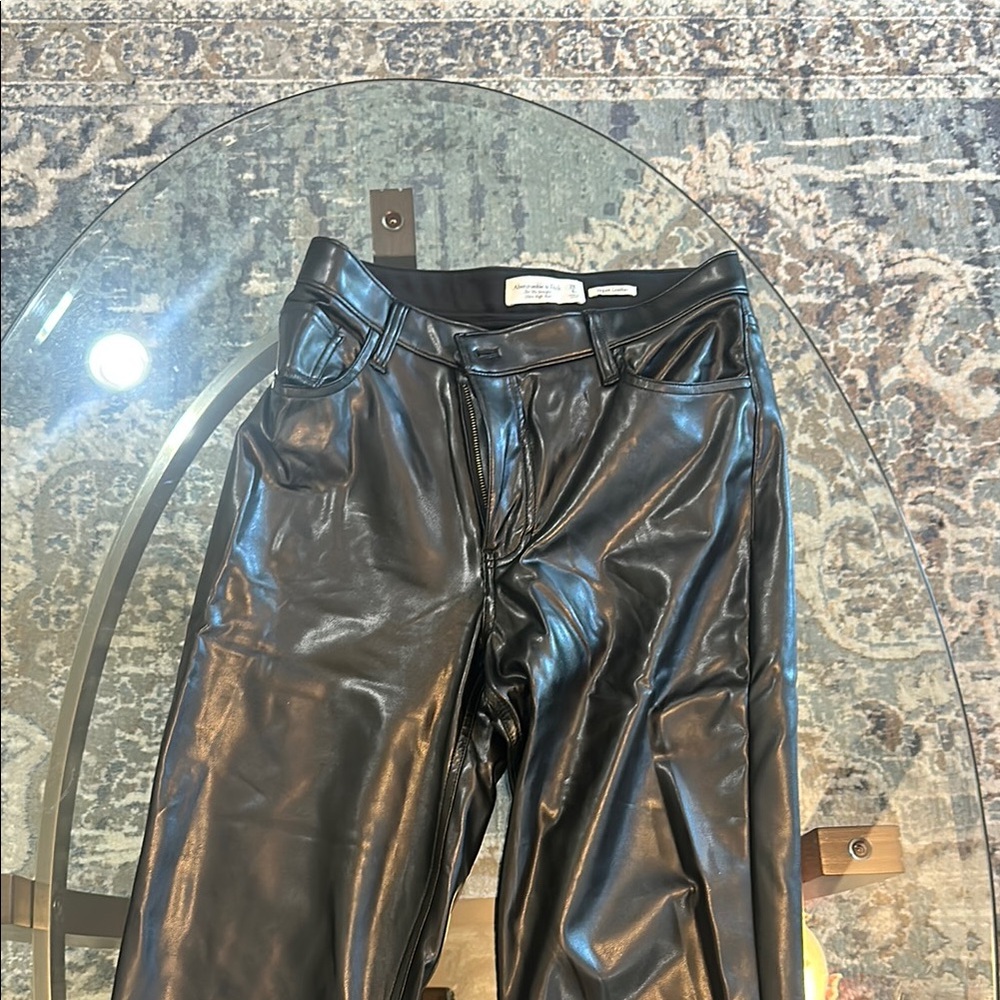 Abercrombie & Fitch Vegan Leather Pants - Black